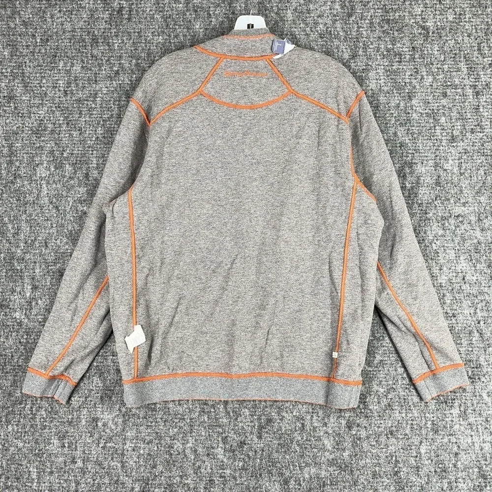 Tommy Bahama‎ Reversible 1/4 Zip Sweatshirt Mens L Coastal Pullover Casual Knit